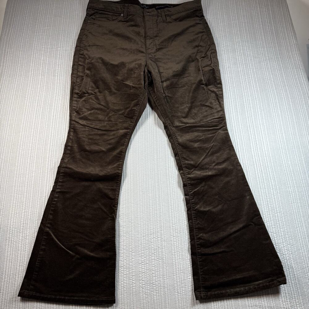 Banana Republic Pants High Rise Flare Brown Faux Suede Womens Quiet Luxury